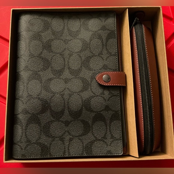 Boxed Notebook & Pencil Case Gift Set In Colorblock Signature Canvas - Picture 1 of 3